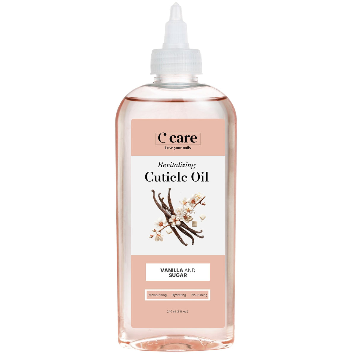 C CARE Vanilla & Sugar Cuticle Oil 8 oz bottle front view