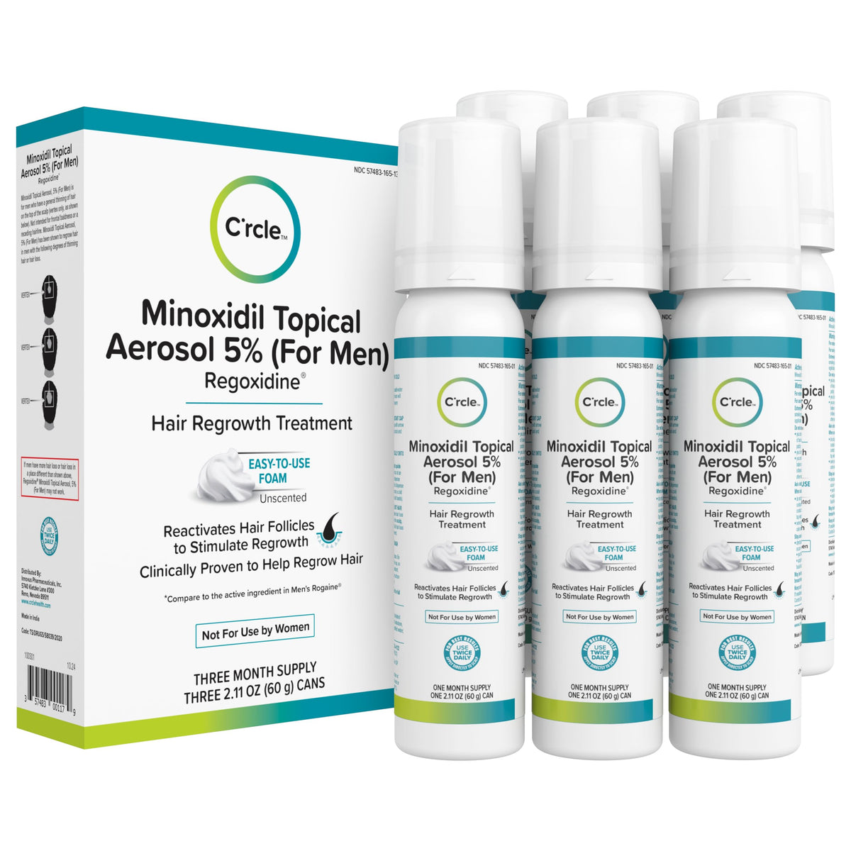 C'rcle Minoxidil Foam 5% for Men front view