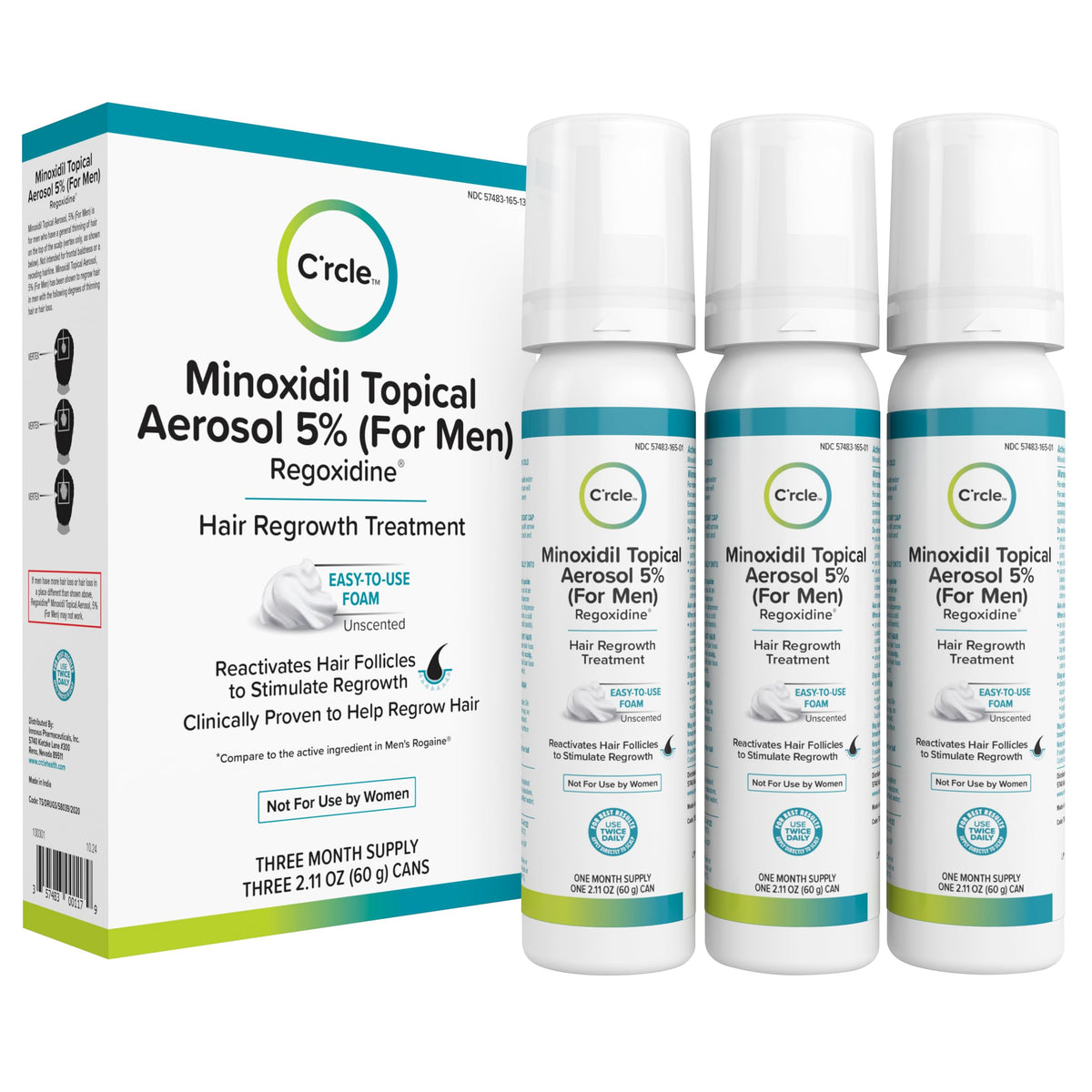 C'rcle Minoxidil Foam 5% for Men front view