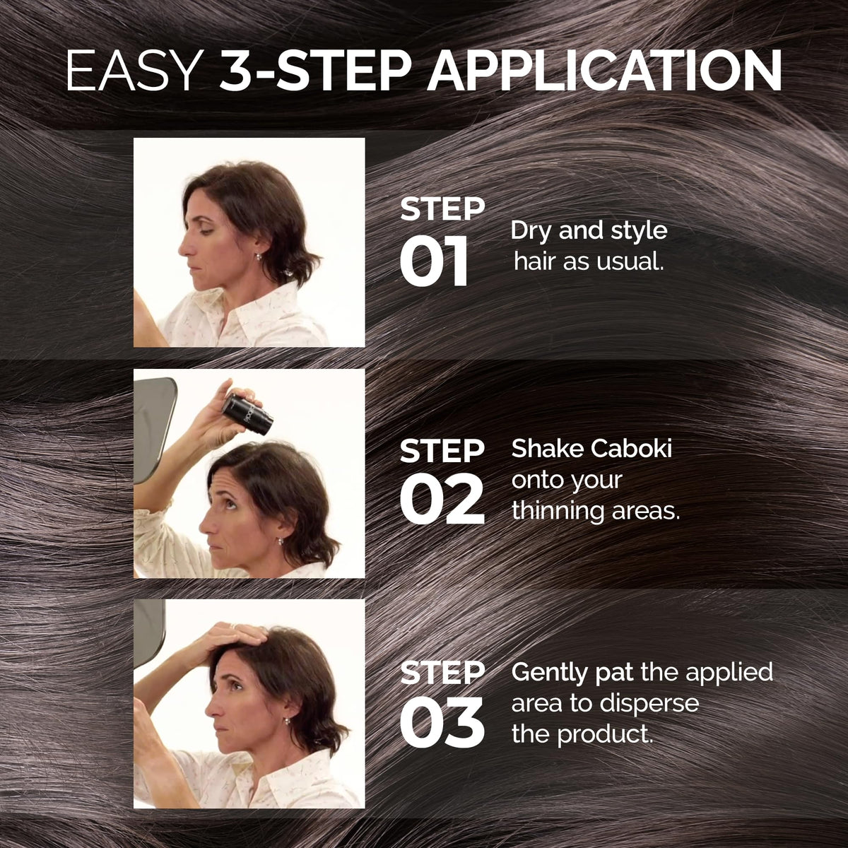 Caboki Hair Fibers 30g Dark Brown applicator tip