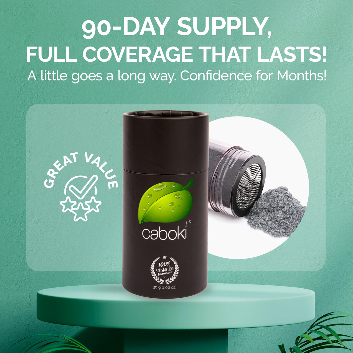 Caboki Hair Fibers 30g Salt & Pepper-Dark applicator bottle
