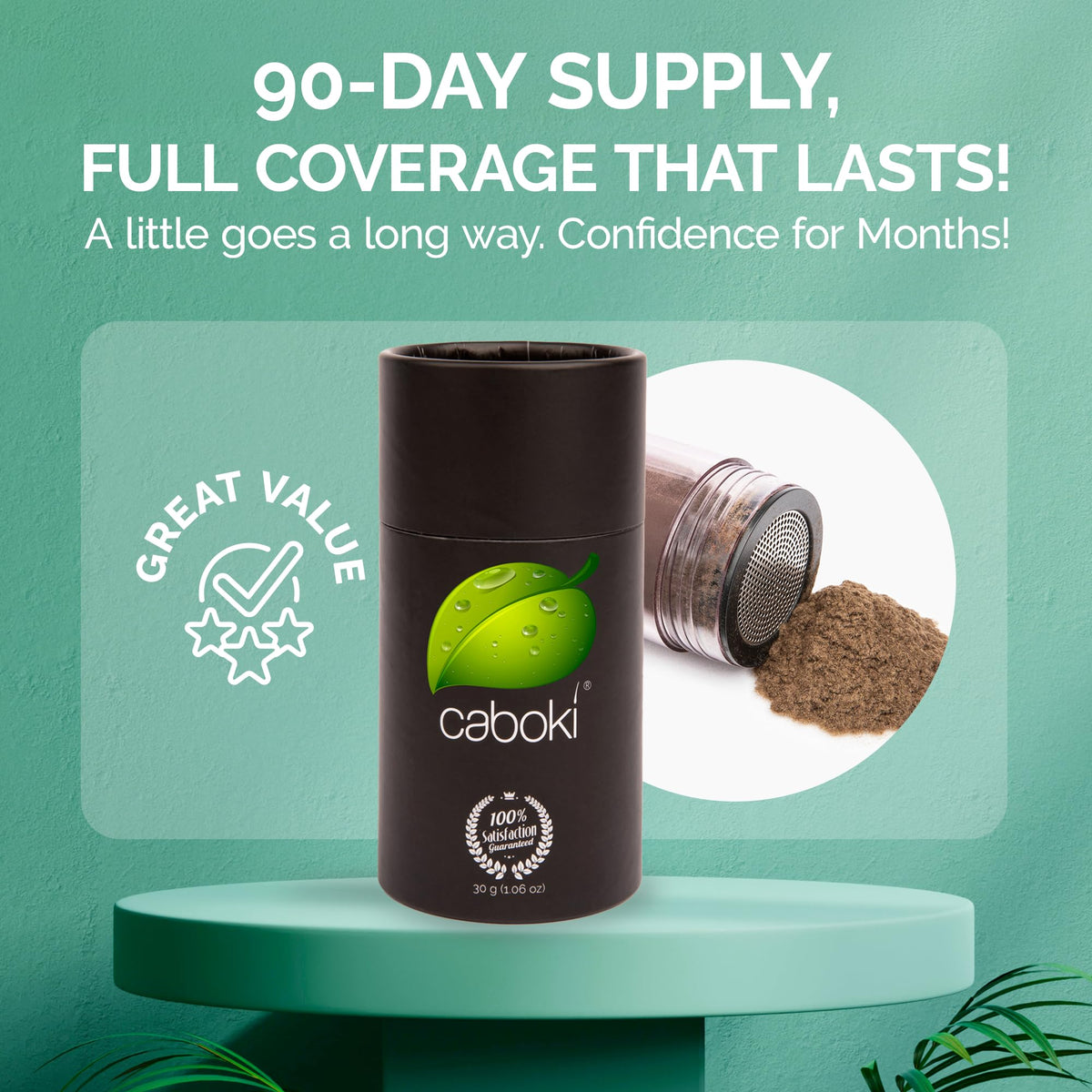 Caboki Hair Fibers bottle with applicator cap