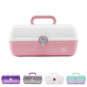 Caboodles On-The-Go Girl Cosmetic Case front view in retro design
