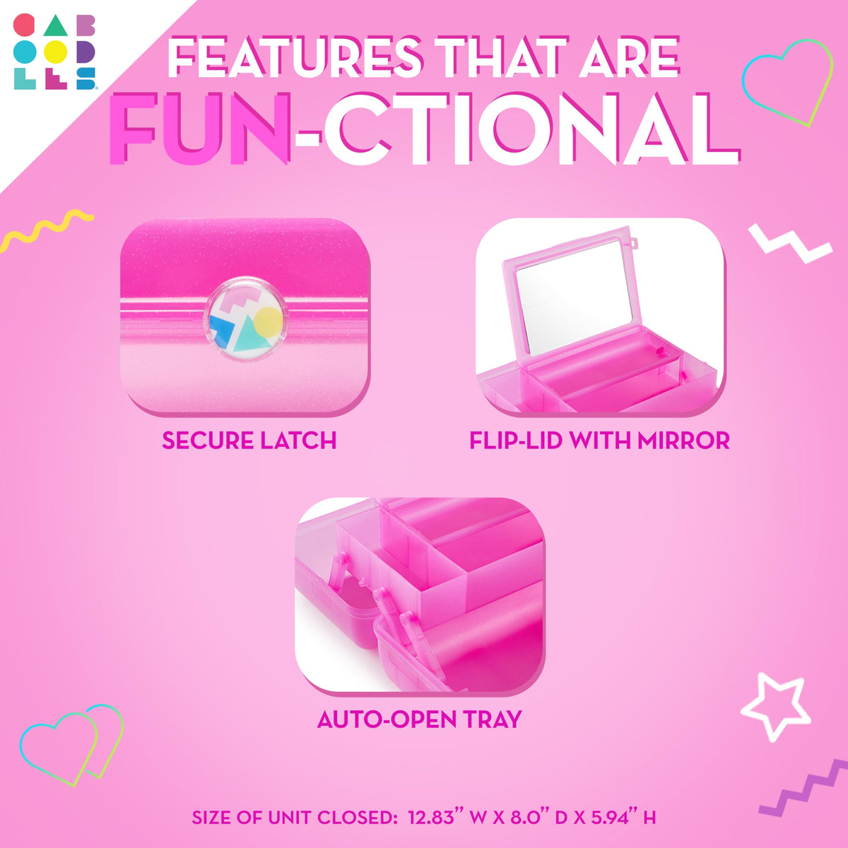 Caboodles On-the-Go Girl Cosmetic Organizer showing spacious bottom compartment