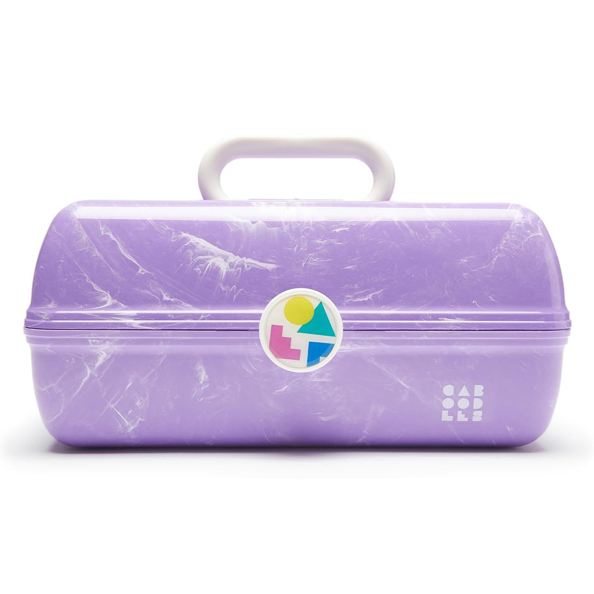 Caboodles On-The-Go Girl Lavender Marble Cosmetic Case front view