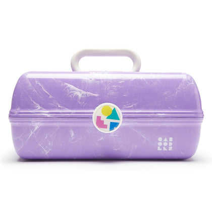 Caboodles On-The-Go Girl Lavender Marble Cosmetic Case front view
