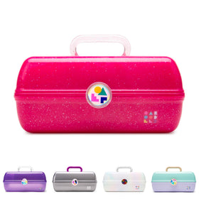 Caboodles On-The-Go Girl Makeup Box deep pink sparkle front view