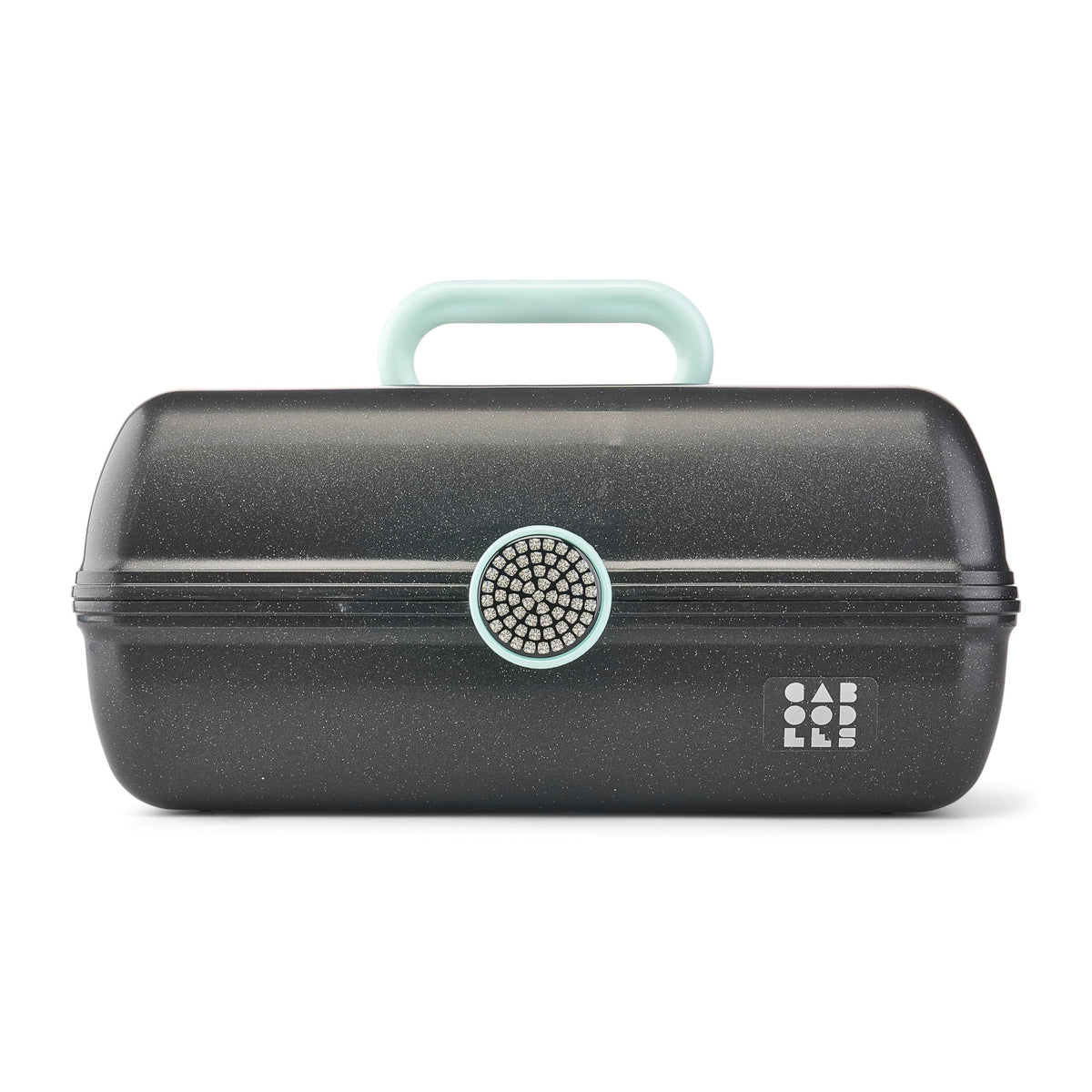 Caboodles On-The-Go Girl Makeup Box in black sparkle front view