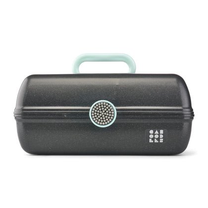Caboodles On-The-Go Girl Makeup Box in black sparkle front view