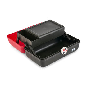 Caboodles On-The-Go Girl Makeup Box open showing compartments and mirror