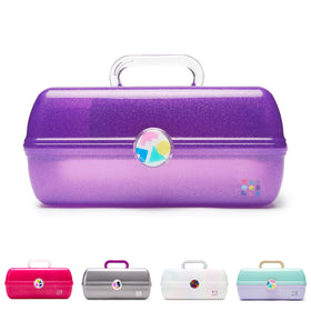 Caboodles On-The-Go Girl Makeup Box purple sparkle front view