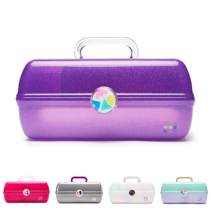 Caboodles On-The-Go Girl Makeup Box purple sparkle front view