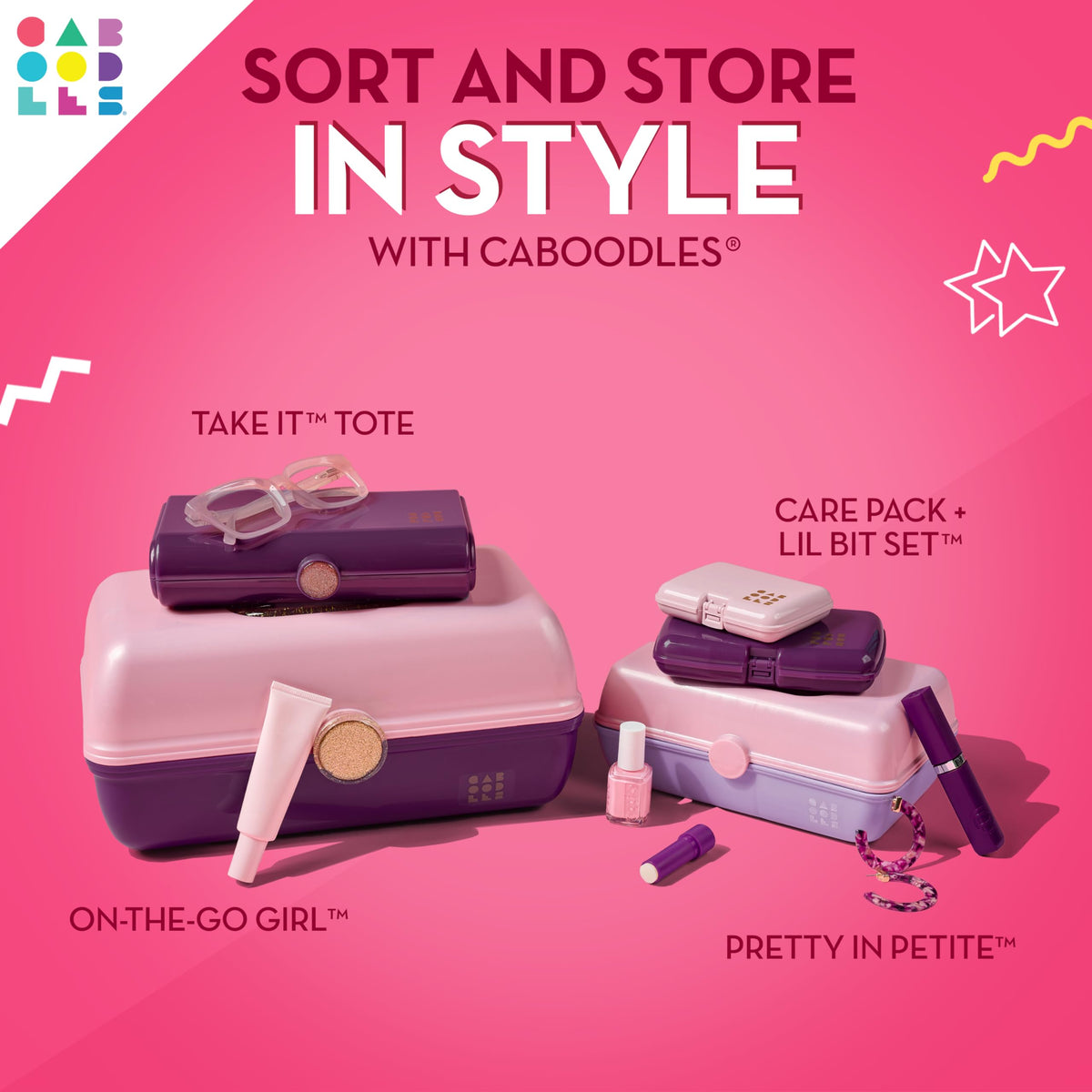 Caboodles On-The-Go Girl Makeup Box showing secure latch