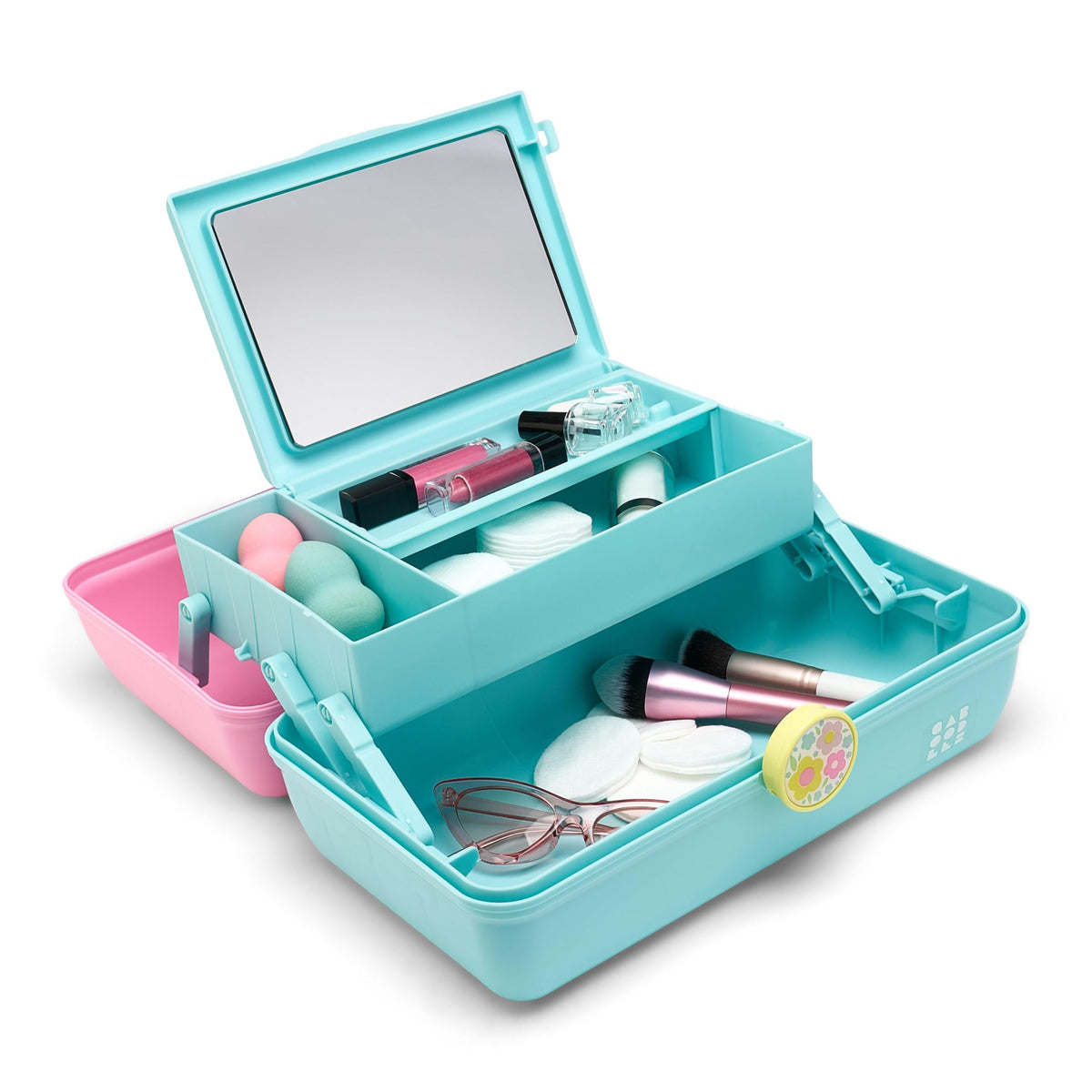 Caboodles On-The-Go Girl Makeup Storage Box with compartments and mirror