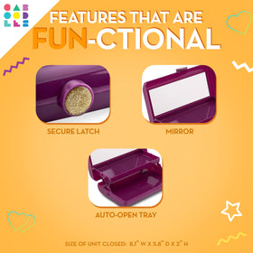 Caboodles Take-It Tote compact design with snap-tight lid