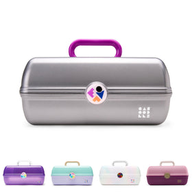 Caboodles Twilight Disco Cosmetic Organizer front view in Silver Shimmer