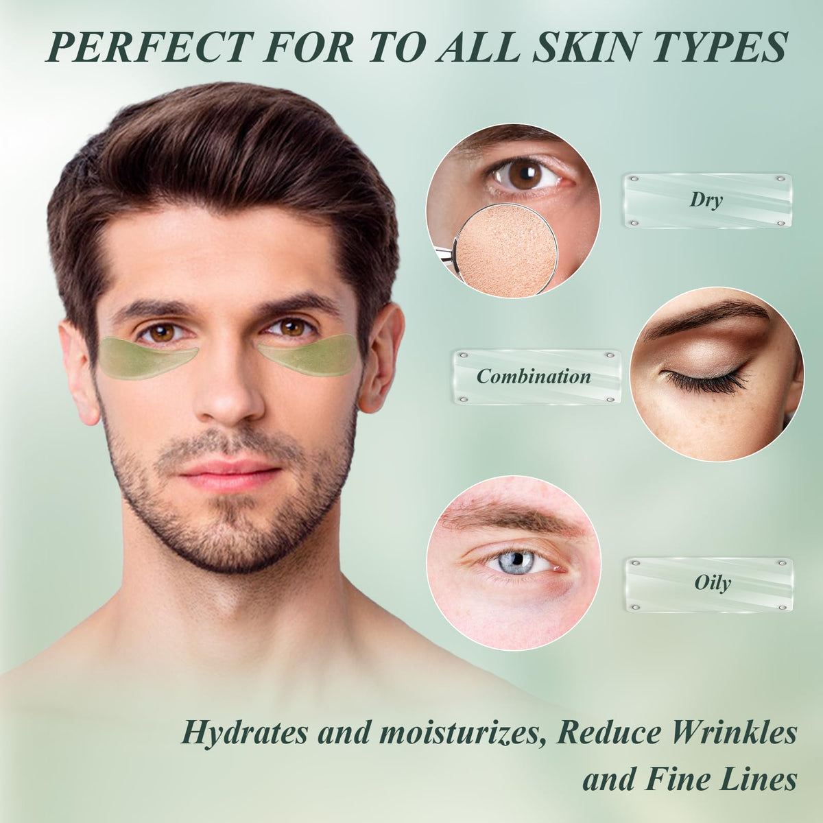 Caewous Aloe Vera Under Eye Patches application on model
