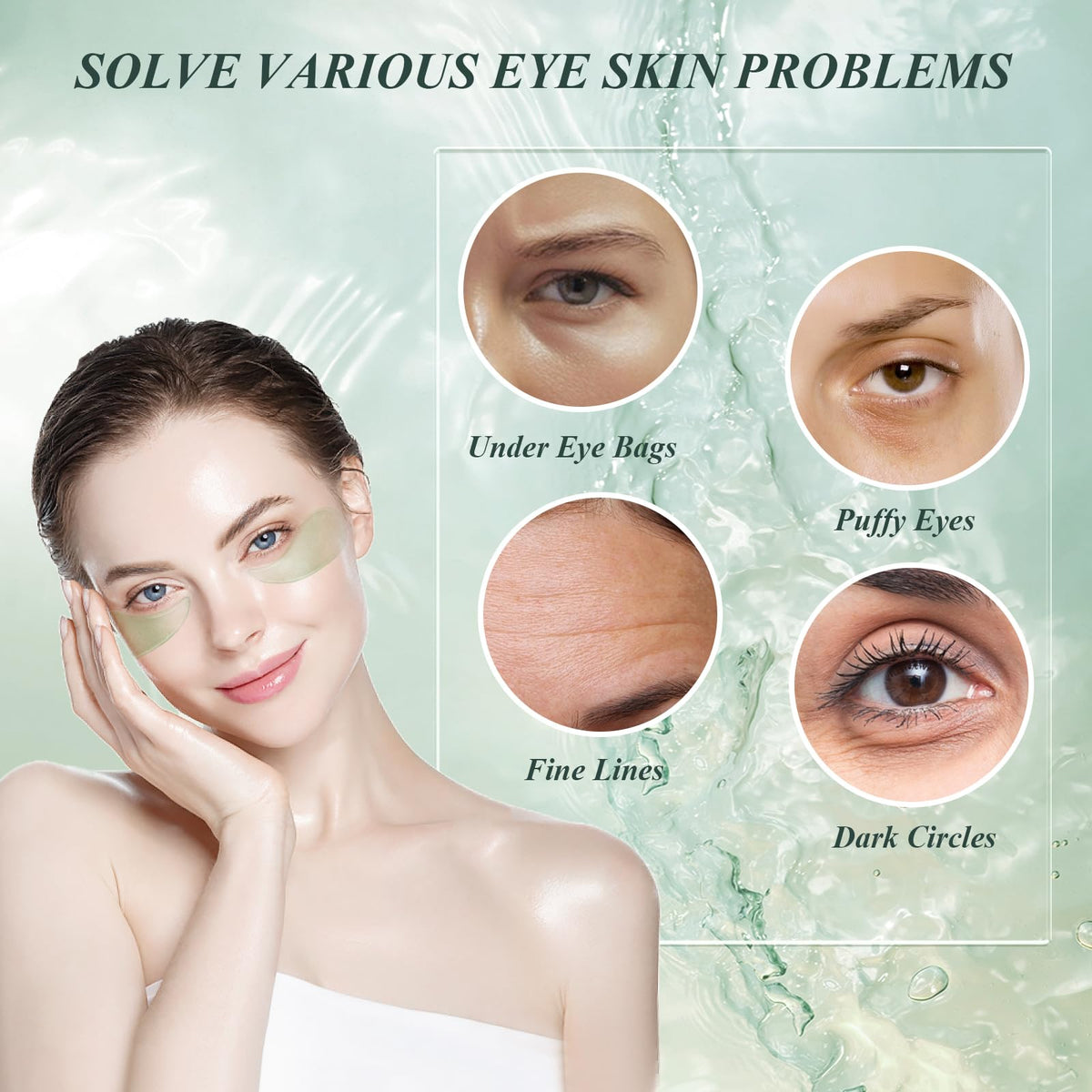 Caewous Aloe Vera Under Eye Patches individual patch close-up