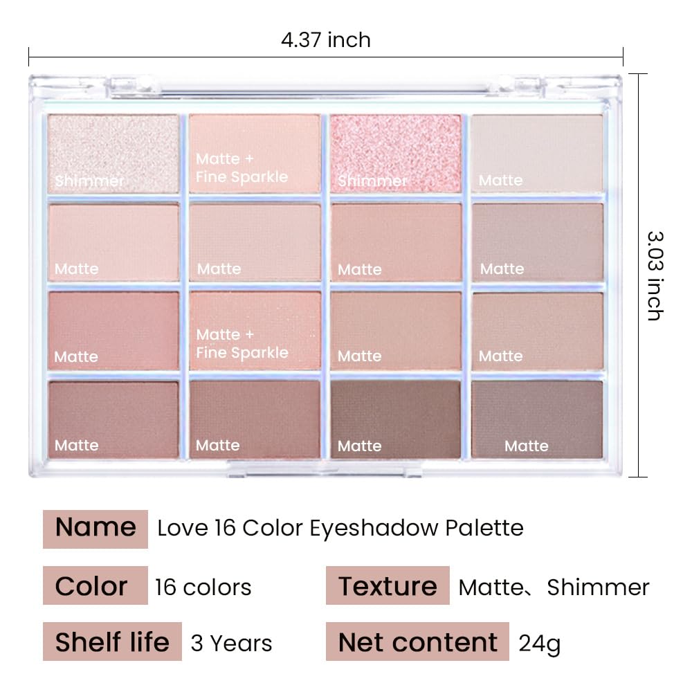 CAKAILA 16 Colours Matte Eyeshadow Palette lifestyle shot