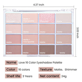 CAKAILA 16 Colours Matte Eyeshadow Palette lifestyle shot