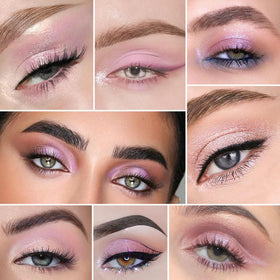 CAKAILA eyeshadow palette showing vibrant purple, pink, and nude shades