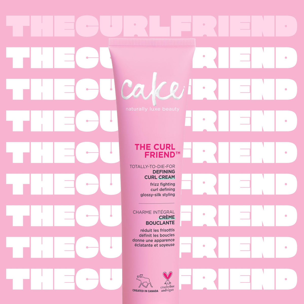 Cake Beauty Curl Defining Cream side view with packaging