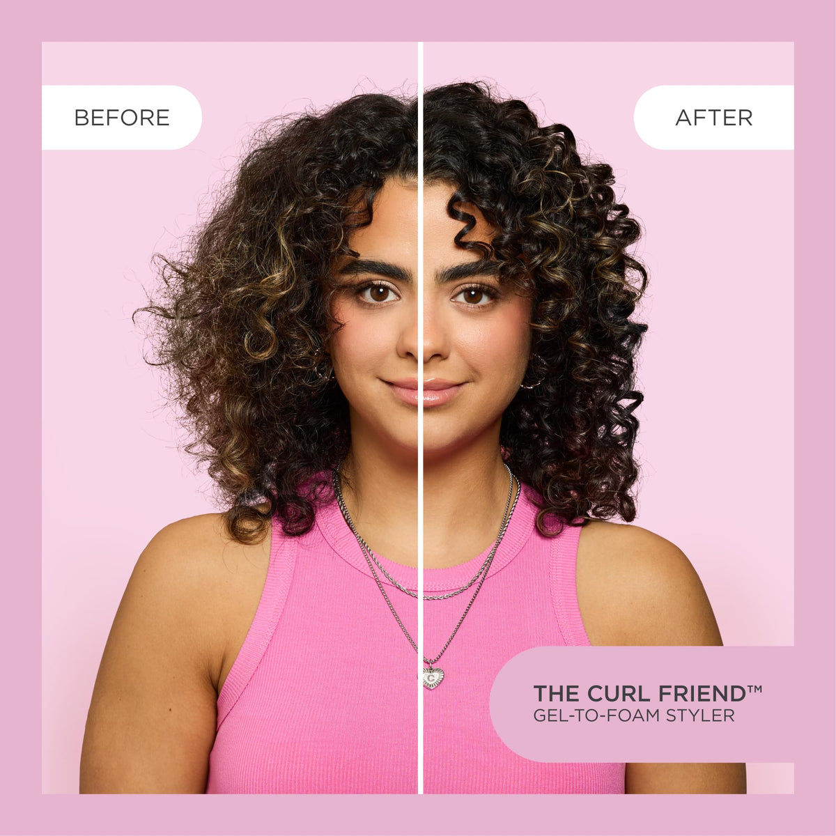 Cake Beauty Curl Friend Gel-to-Foam Curl Styler application on damp hair