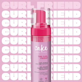 Cake Beauty Curl Friend Gel-to-Foam Curl Styler bottle with Coconut Oil and Shea Butter