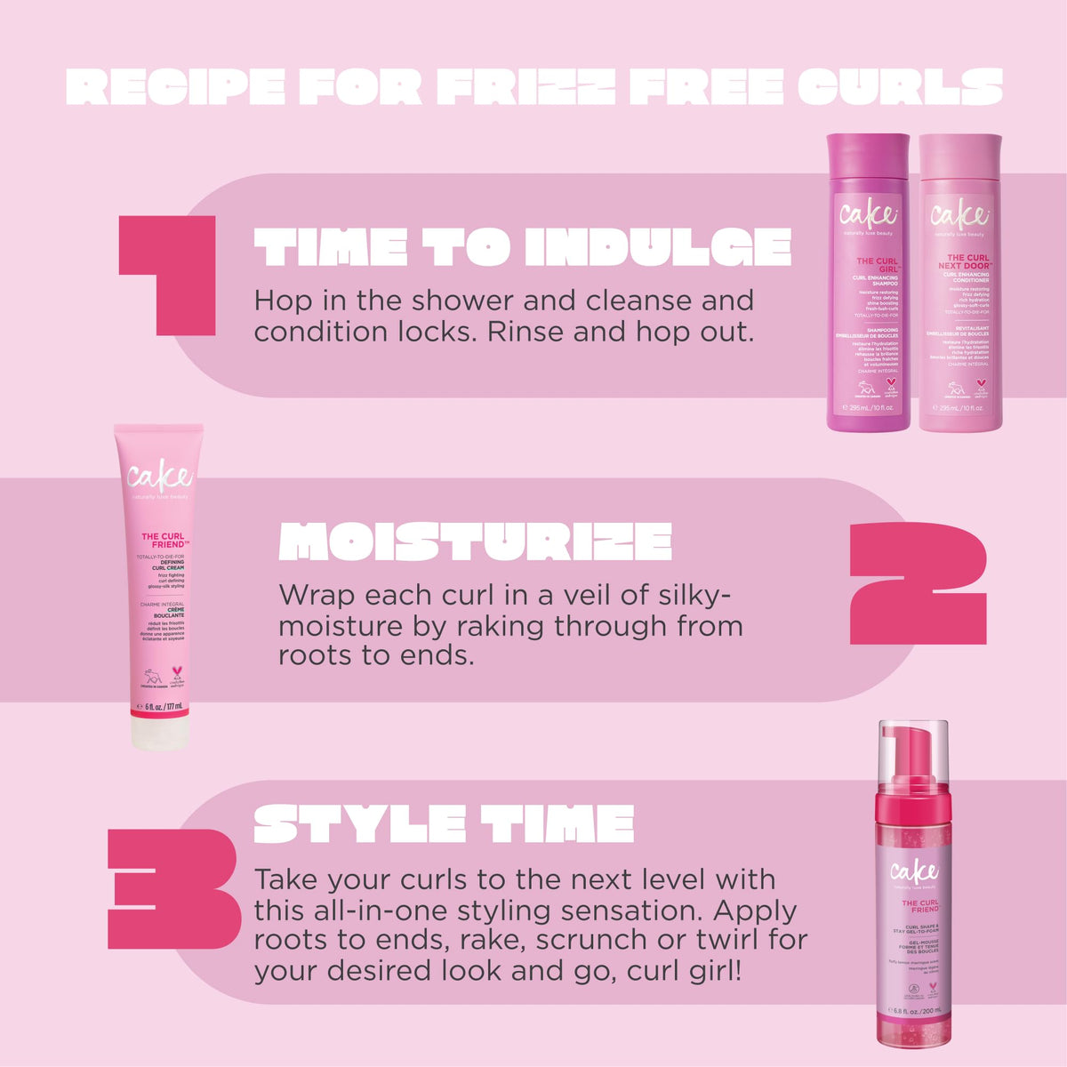 Cake Beauty The Curl Friend Gel-to-Foam Curl Styler in use on curly hair