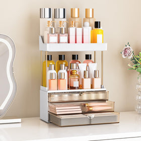 caktraie 3-Drawer Acrylic Makeup Organizer close-up of drawer