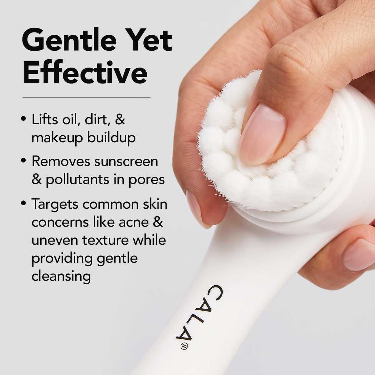 Cala Cleansing Brush water-resistant feature demonstration