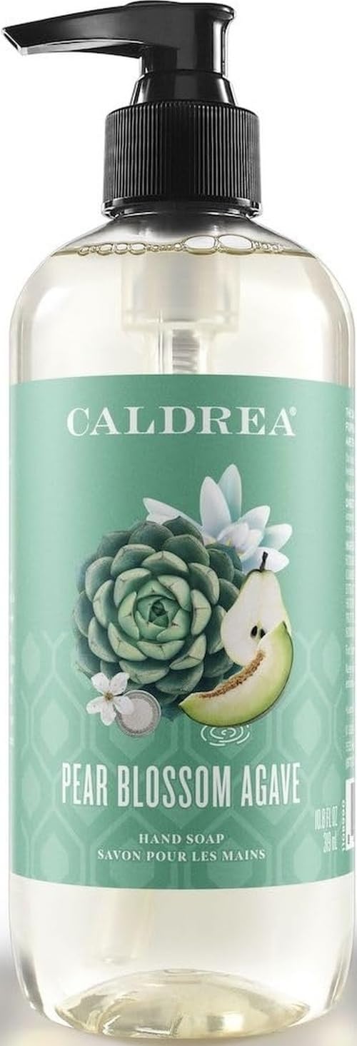 Caldrea Pear Blossom Agave Hand Soap front view 10.8 oz bottle