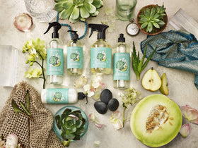 Caldrea Pear Blossom Agave Hand Soap in a kitchen setting