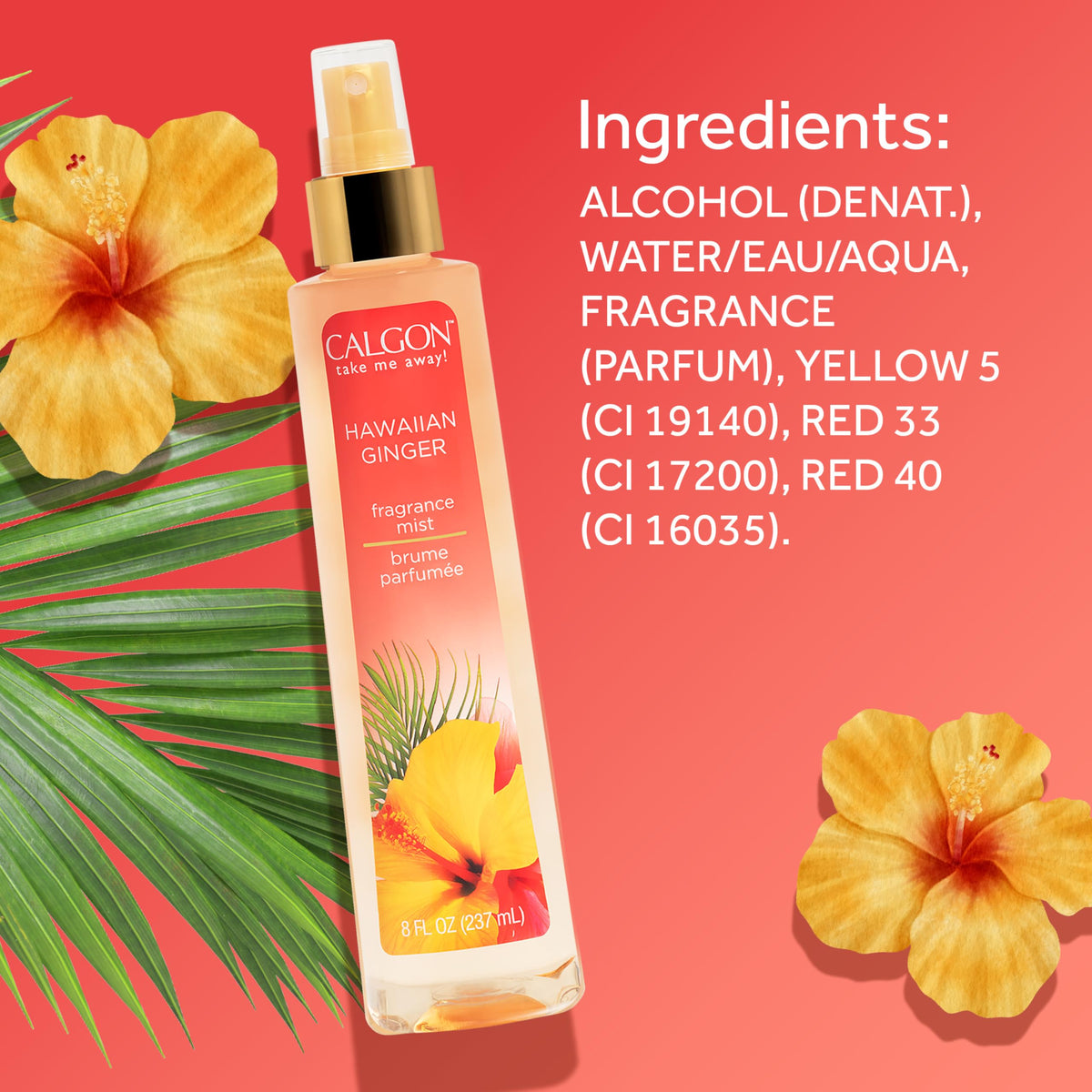 Calgon Hawaiian Ginger Body Mist with Calgon Skin Nourishing Body Cream