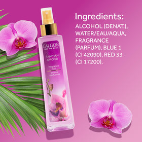 Calgon Tahitian Orchid Body Mist on vanity