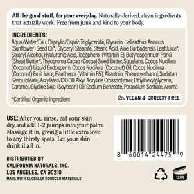 California Naturals Classic Clean Body Lotion in a bathroom setting