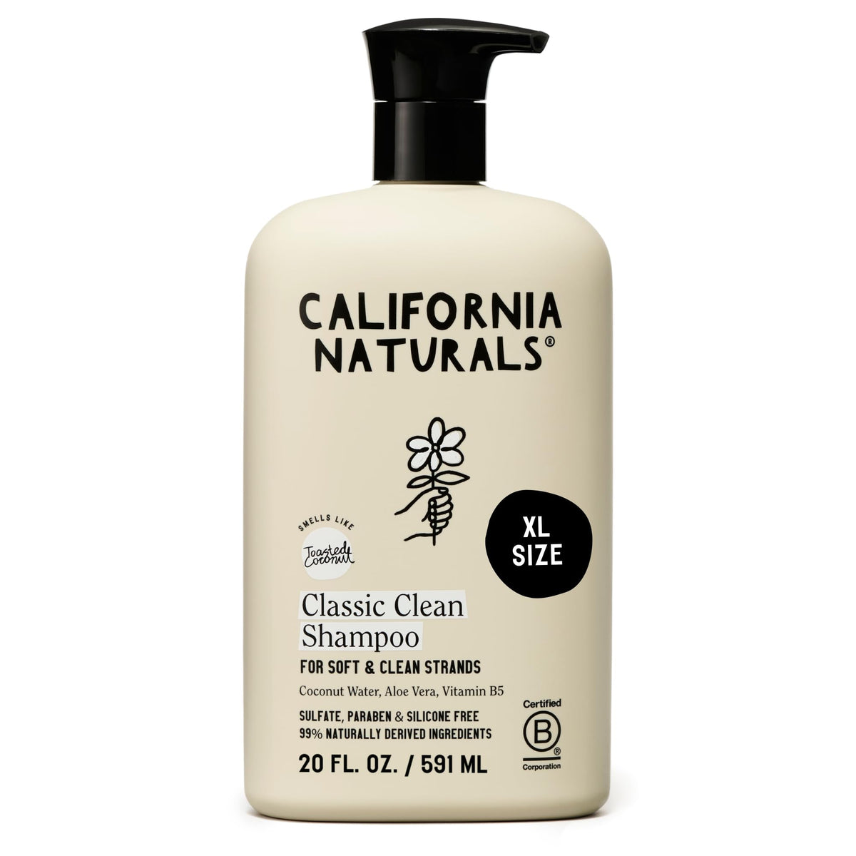 California Naturals Classic Clean Toasted Coconut Shampoo 20 fl oz front view