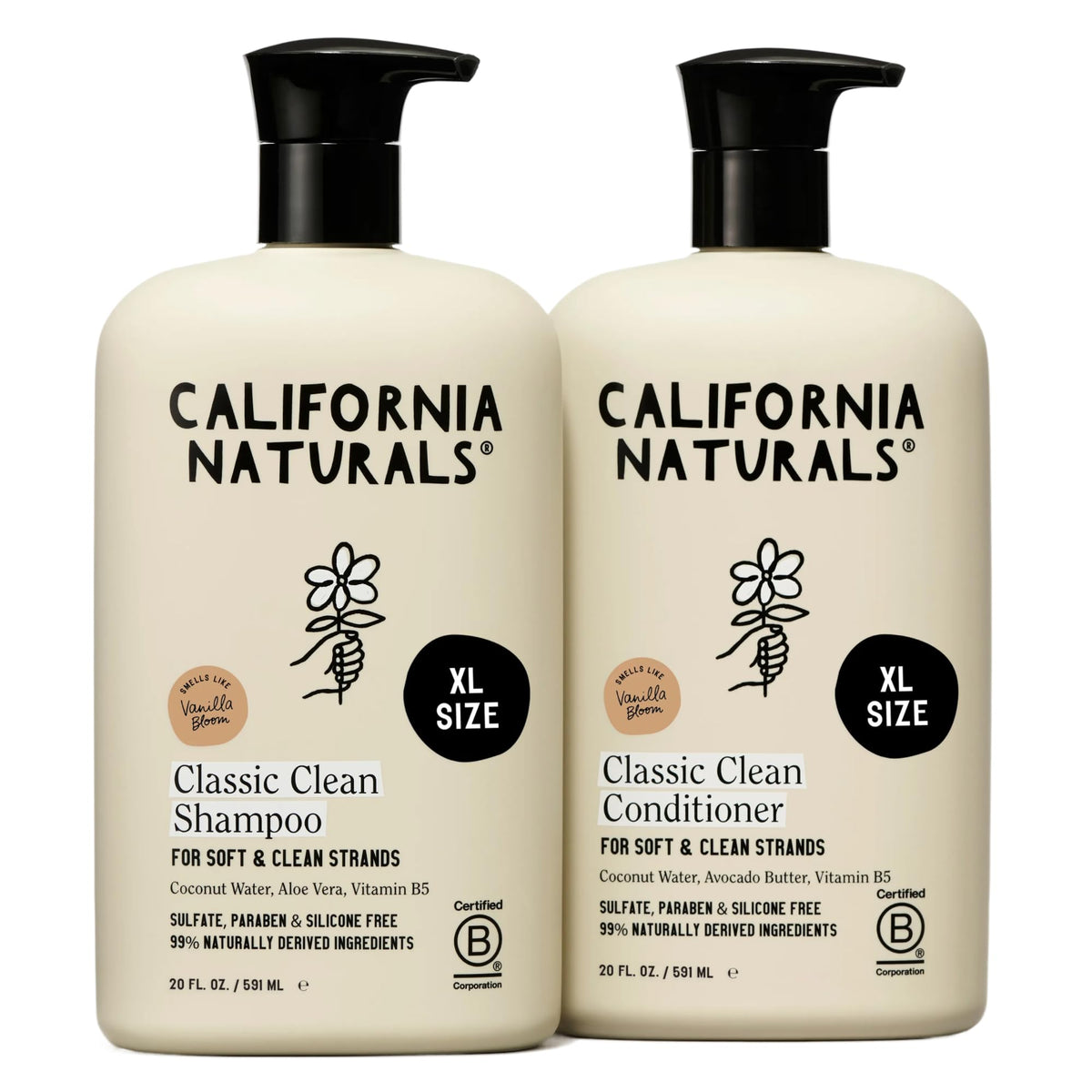 California Naturals Classic Clean Vanilla Bloom Shampoo 20 Fl Oz front view