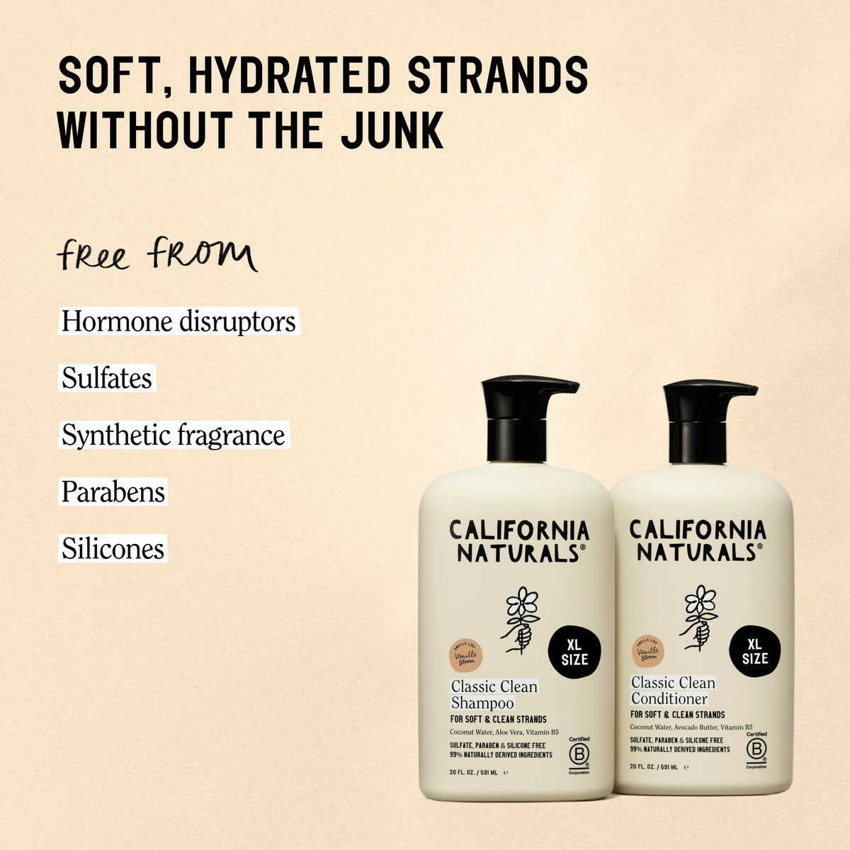 California Naturals Classic Clean Vanilla Bloom Shampoo close-up of bottle