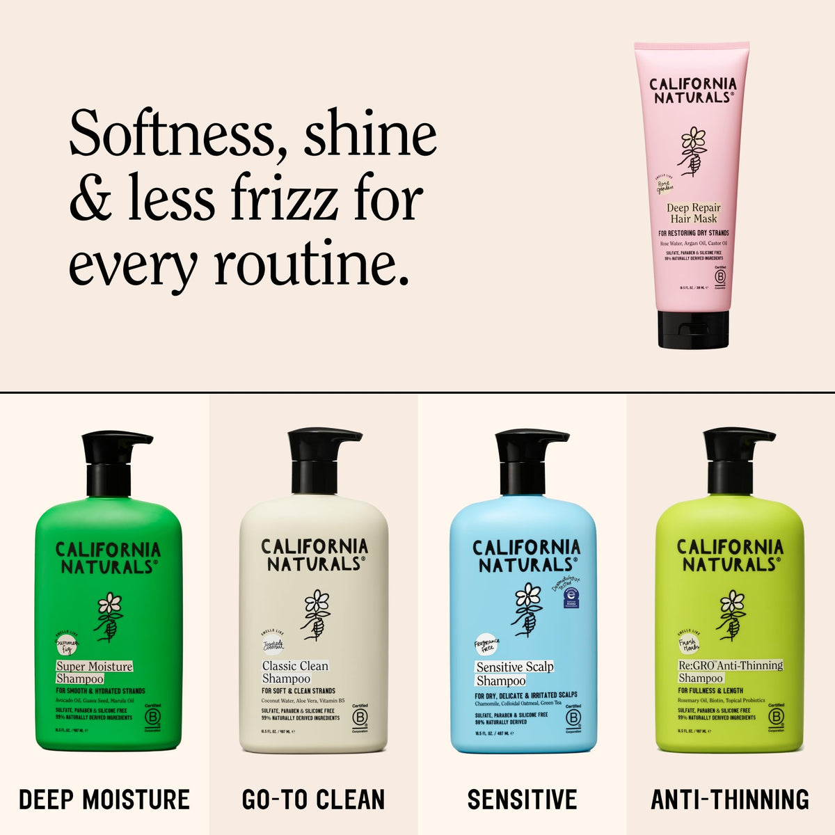 California Naturals Deep Repair Hair Mask texture on fingers
