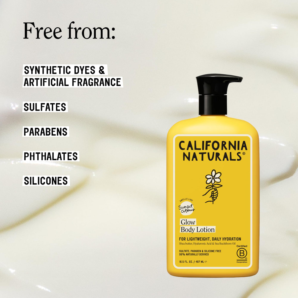 California Naturals Glow Body Lotion texture close-up