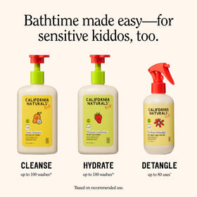 California Naturals Kids Shampoo and Conditioner Set with kids' hair