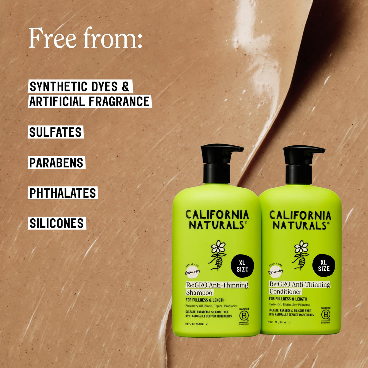 California Naturals Re:GRO Shampoo and Conditioner set packaging
