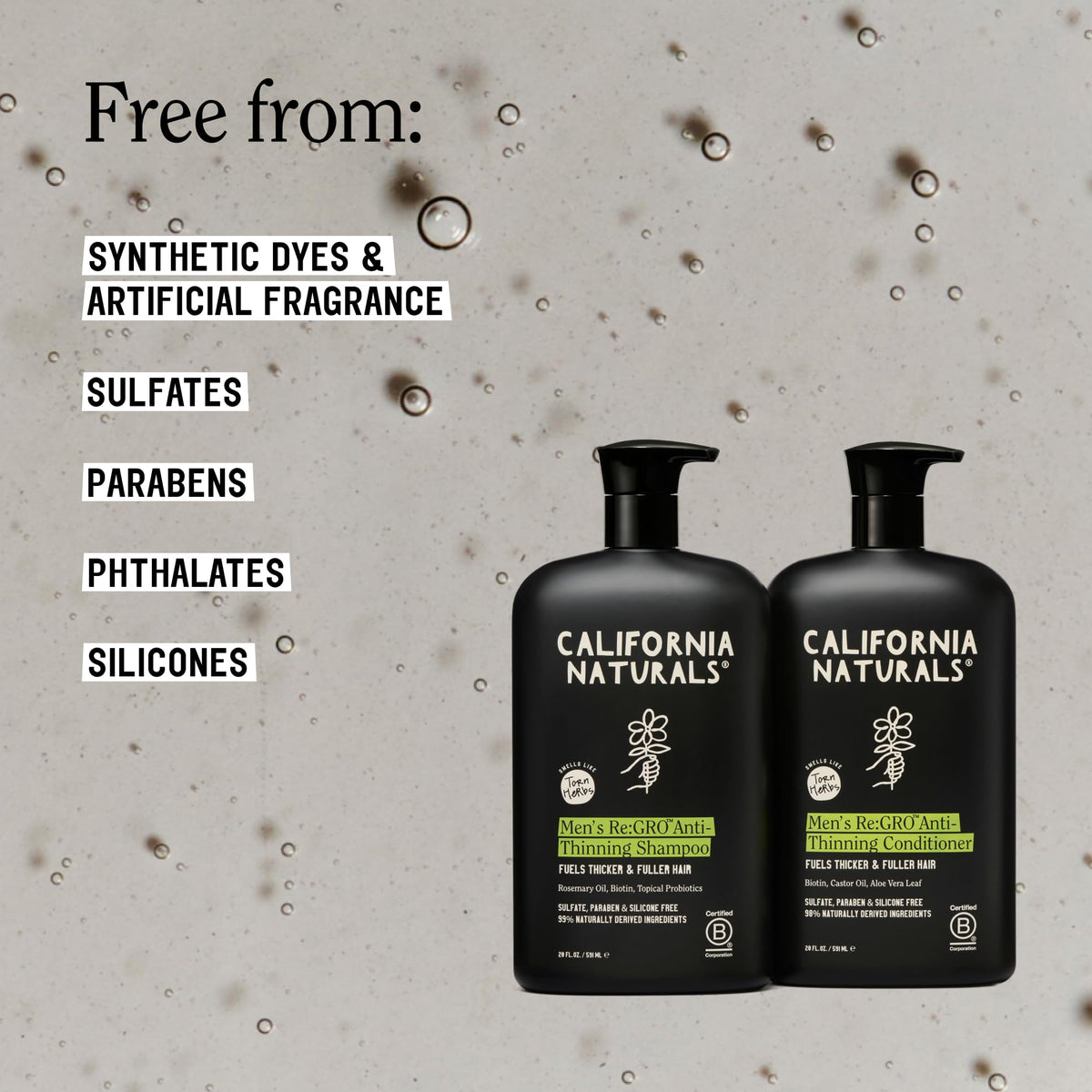 California Naturals Re:GRO Shampoo and Conditioner set packaging