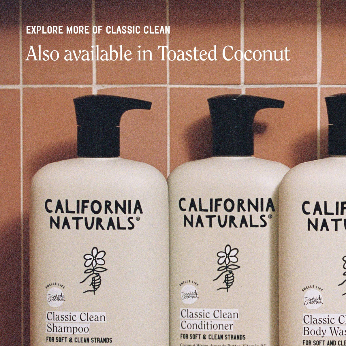 California Naturals Vanilla Bloom Shampoo in a bathroom setting