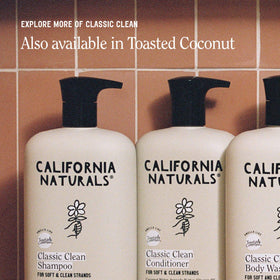 California Naturals Vanilla Bloom Shampoo in a bathroom setting