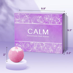 CalmNFiz bath bombs with vibrant colours and packaging