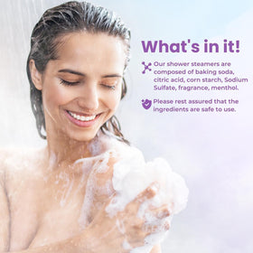CalmNFiz Shower Steamers packaging with all scents displayed