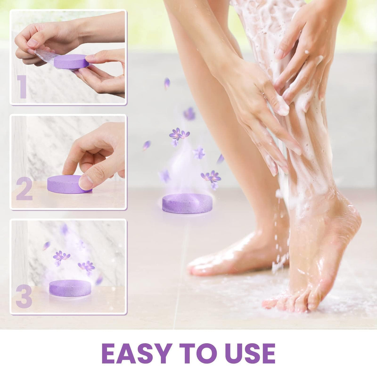 CalmNFiz Shower Steamers Peppermint scent tablet close-up