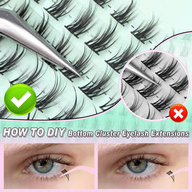 calphdiar Bottom Lash Clusters 5-8mm side view